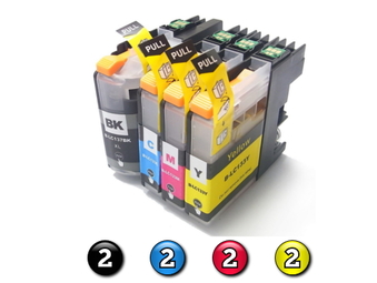 Compatible Brother LC231XL/LC233 ink cartridges 8 Pack Combo (2BK/2C/2M/2Y)